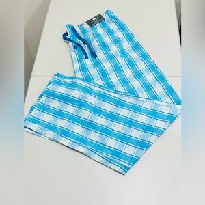 Royal Class Men's Sleep Pants Cotton blue size Large elastic waste drawstrin NWT